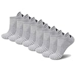 FM London (8-Pack) Unisex Cushioned Trainer Socks | Ankle Sports Socks for Men & Women with High-Rise Protective Heel Tab to Prevent Blisters | Soft, Odour Resistant Black, White, & Grey Ankle Socks