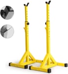 WNN-URG Pull-up Squat Rack, Bench Press Multi-function Press-adjustable Bracket, Indoor Home Gym, Strength Training Rack, Fitness Barbell Rack Squat Rack URG (Color : 46 * 61*(96~149) cm-Yellow)