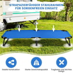 Bärbar hopfällbar campingsäng 190cm lång tyg sovsäng Blå
