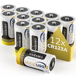 Keenstone 12 Pack CR123A 3V Lithium Battery, CR17345 1650mAh Lithium Disposable Batteries Low Self-Discharge for Flashlight, Camera, Microphones and More - Not Compatible with Arlo Cameras (12 Pack)