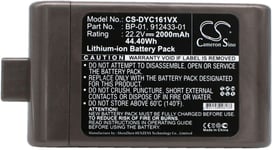 Kompatibelt med Dyson DC16 Handheld, 22.2V, 2000 mAh