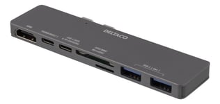 DELTACO Dual USB-C dock for MacBook Pro 2016, Thunderbolt 3, 100W USB-