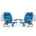 Tommy Bahama Backpack Beach Chair Blue Flower 2 Pack