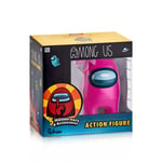 Official Among Us Pink Action Figure 17cm 1-Pack With 5 Hidden Accessories