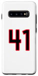 Coque pour Galaxy S10+ Numéro #41 Numéro universitaire rouge noir