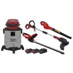 Sealey 20V 4 Piece Cordless Garden Grass Hedge Trimming Leaf Blower Tool Kit
