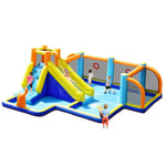 Giant Soccer-Themed Inflatable Water Slide Bouncer Blow Up Jumping House