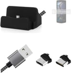 Charging Station for Cubot Pocket 3 + USB-Typ C u. Micro-USB-Adapter