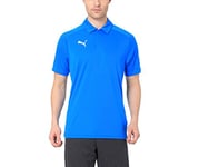 Puma Men's LIGA Sideline Polo Shirt, Electric Blue Lemonade White, Small