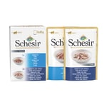Schesir Jelly Pouch 6 x 85 g - Mix Tonfisk + Tonfisk med havsabborre