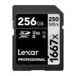 Lexar SDXC Professional 1667X Uhs-Ii U3 V60 256 GB minneskort
