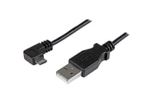 StarTech.com 1m 3 ft Micro-USB Charge-and-Sync Cable - Right-Angle Micro-USB - M/M - USB to Micro USB Charging Cable - 30/24 AWG (USBAUB1MRA) - USB-kabel - Micro-USB Type B til USB - 1 m