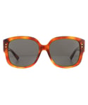 Dior Square Womens Light Havana Grey AR Sunglasses - Brown Metal - One Size