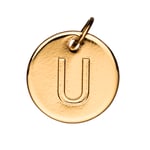 Bokstavshänge cirkel U – Ø12 mm, mässing pläterat med 9 karat guld