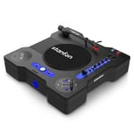 Stanton STX - Platine DJ de scratch portable avec Innofader Nano, Bluetooth, curseur de pitch, enregistrement USB, haut-parleur, piles rechargeables