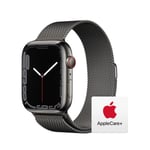 Apple Watch Series 7 (GPS + Cellular, 45mm) - Graphite Stainless Steel Case with Graphite Milanese Loop With AppleCare+