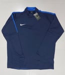 Nike Dry Top Mens XXL 2XL Navy Blue Dri-Fit Golf Training 1/4 Zip Long Sleeve