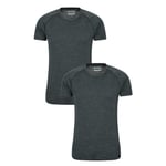 Mountain Warehouse Mens Summit Merino Wool T-Shirt (Pack of 2) - XS