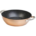 WECOOK! Professional Casserole Basse 28cm Induction, Sauteuse Antiadhésive Écologique sans PFOA, Aluminium Forgé, Épaisseur 2,8mm, Copper, Poignées en Acier Inox., Vitrocéramique, Four