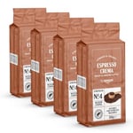 by Amazon Ground Coffee Espresso Crema, Medium Roast, 250 g, Pack of 4 - Rainforest Alliance Certified