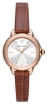 Emporio Armani AR11525 Women's | Silver Dial | Brown Leather Watch