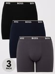 BOSS Bodywear Big &amp; Tall 3 Pack Power Boxer Briefs  - Blue, Open Blue, Size 3Xl, Men