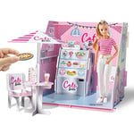 BLADEZ Barbie Pop Up Café, Make Your Own/Build Your Own Dream Room, Fashion doll playset for kids, Customisable store with reusable stickers, Creative Maker Kitz by Bladez Toyz