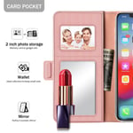 Plånboksfodral Spegel iPhone 12 Mini Rose gold