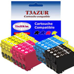 16 cartouches d'encre compatibles pour Epson XP-352, XP-355, XP-432 remplace Epson T2991 T2992 T2993 T2994 (29XL) - T3AZUR