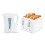 Kettle and Toaster Set White – Geepas 1.7L Rapid Boil Kettle & 4 Slice Toaster