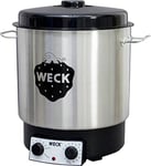 WECK Stérilisateur électrique WAT 25 (stérilisateur / cuiseur à vapeur en acier inoxydable, distributeur d'eau chaude, cuiseur à vin chaud, capacité de 30 litres, 230 V, 1800 W) 6833