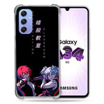 Cokitec Coque Renforcée en Verre Trempé pour Samsung Galaxy A34 5G Manga Assassination Classroom Duo