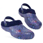 Disney Stitch Sabots Femme avec Charms Amovibles/Cadeau Chaussons Femme Hiver (Stitch Bleu, 35/36 EU)