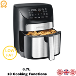 Healthy Frying Cooker Free Low Fat Gourmia 6.7L Digital Air Fryer  Black GAF798