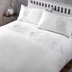Rapport Boston Duvet Cover Bed Set, White, SuperKing, BOSTON-SKNG-WHIT