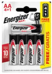 NEW Energizer AA MAX Alkaline Powerseal Batteries 4+1 LR6 MX1500 MN1500 MIGNON