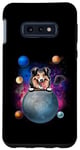 Coque pour Galaxy S10e Shetland Shepdog On The Moon Galaxy Funny Dog In Space Puppy