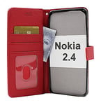 New Standcase Wallet Nokia 2.4 (Röd)
