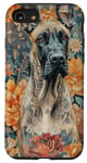 Coque pour iPhone SE (2020) / 7 / 8 Dogue allemand aquarelle fleur dogue allemand