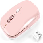 Souris sans fil 4G avec récepteur USB pour ordinateur portable/PC/ordinateur/MacBook Rose - Sensation maximale de la main