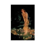 ART Edward Robert Hughes Midsummer Eve Canvas Poster Wall Art Decor Print Picture Paintings for Living Room Bedroom Decoration Unframe:16×24inch(40×60cm)
