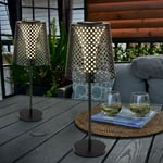 Lampe de table solaire led lampe de table solaire de jardin pour balcon extérieur lampe de table solaire métal, noir, effet de lumière, 1x led 3000K,