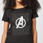 Marvel Avengers Logo Women's Christmas T-Shirt - Black - S