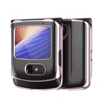 coque Razr 5G Case/Electroplating Mirror/Transparent/360˚ Full Protection, Mobile Phone Case for Folding Motorola Razr 5G-Rose Gold