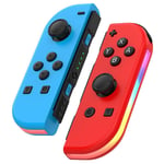 Manette Compatible Avec Nintendo Switch, Manette Sans Fil Bluetooth Joy-Con Contrôleurs Gamepad (Contrôleur Non Officiel) - Bleu / Rouge