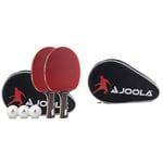 JOOLA Duo Pro 2 Raquettes 3 balles Housse de ping-Pong Set de Tennis de Table, Rouge/Noir, 6 pièces & Pocket Double Housse de Raquette de Tennis de Table, pour 2 Sacs, en Noire et Rouge, 28 x 17 x 4cm