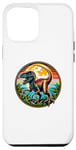 Coque pour iPhone 13 Pro Max Dino dinosaure vélociraptor rétro