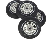 Nils Extreme Pu 84X24 82A Svart Matowe (4 Szt.) + Abec-9 Chrome (8 Szt.)  Nils Extreme