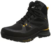 Jack Wolfskin Men's Force Trekker Texapore MID M Walking Shoe, Black/Burly Yellow XT, 8.5 UK
