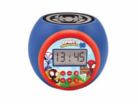Lexibook, Spidey & His Amazing Friends, Projector clock with snooze alarm function, Night light with timer, LCD screen, battery operated, Blue